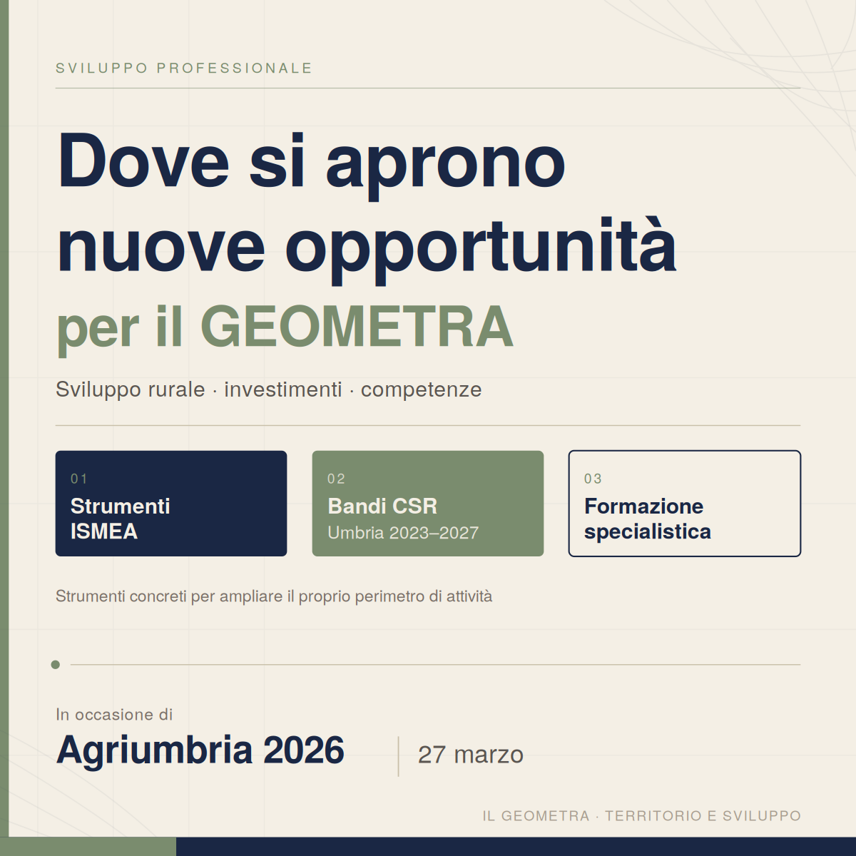 Finanziamenti e sviluppo rurale, ad Agriumbria il contributo del Geometra per la crescita dei territori